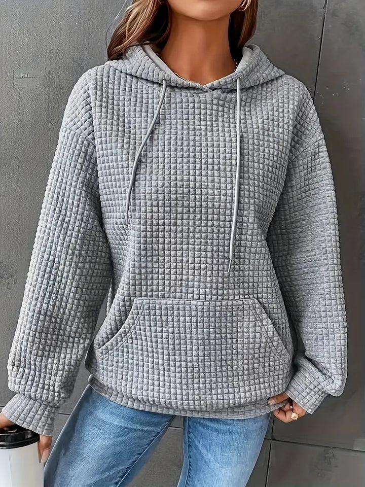 Lizzy - Cozy Waffle Grid Hoodie