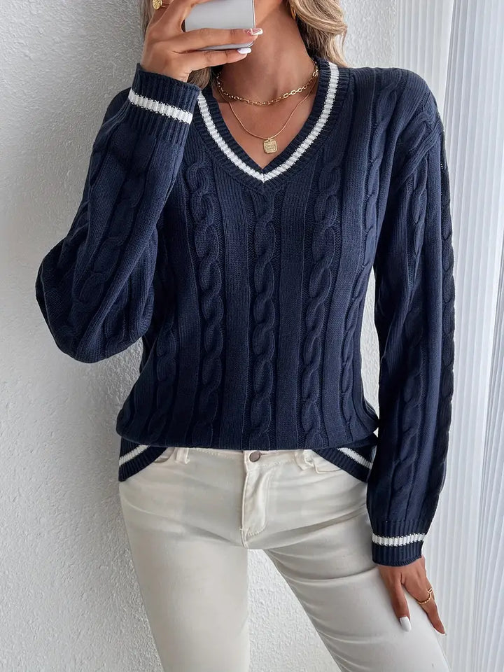 Rina - Autumn V-Neck Cozy Sweater