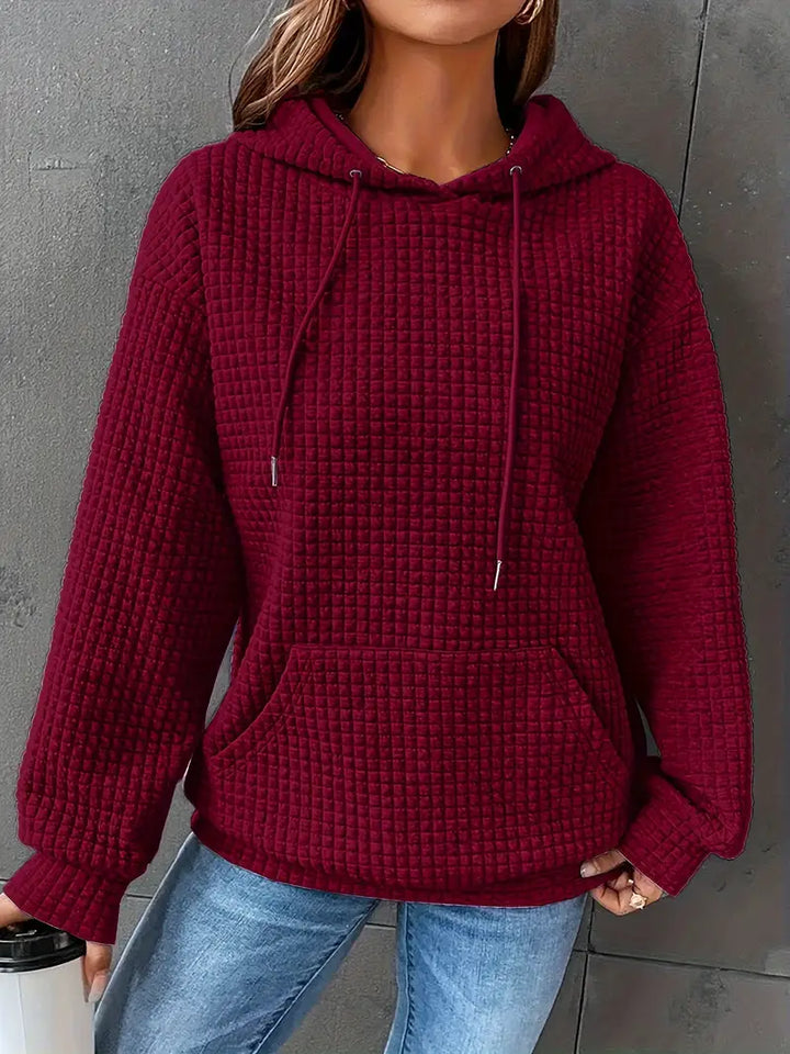 Lizzy - Cozy Waffle Grid Hoodie