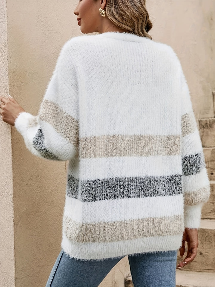 Sina - Soft French Stripe Cardigan for Women