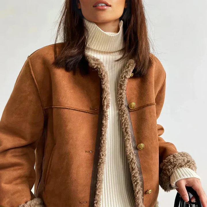 Rose - Shearling Button Jacket