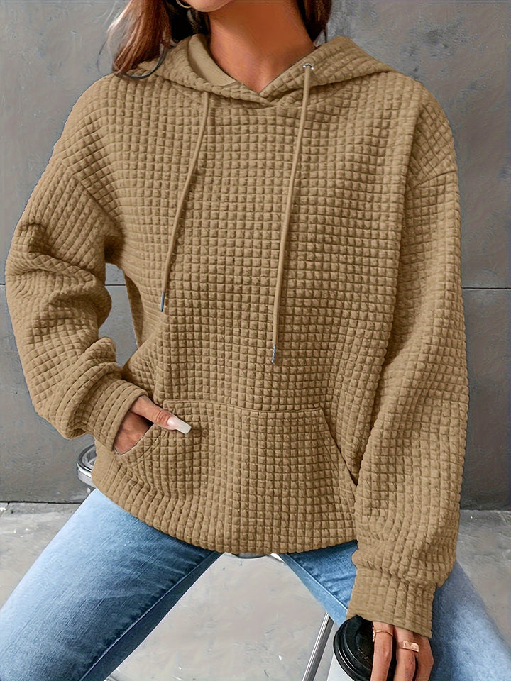 Lizzy - Cozy Waffle Grid Hoodie