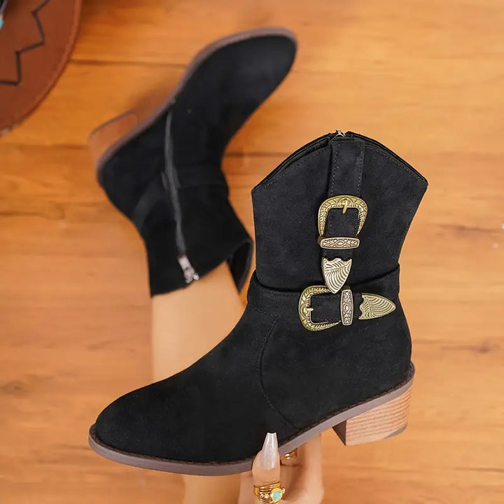 Annette - Stylish Chunky Heel Ankle Boots
