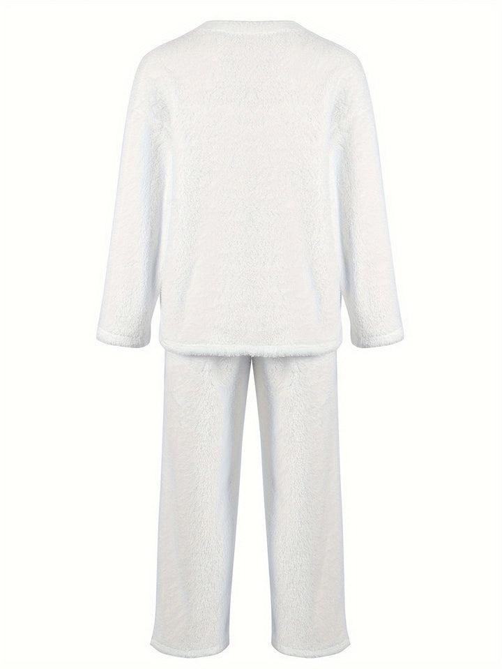 Melita - Cozy Elegant Women's V-Neck Set