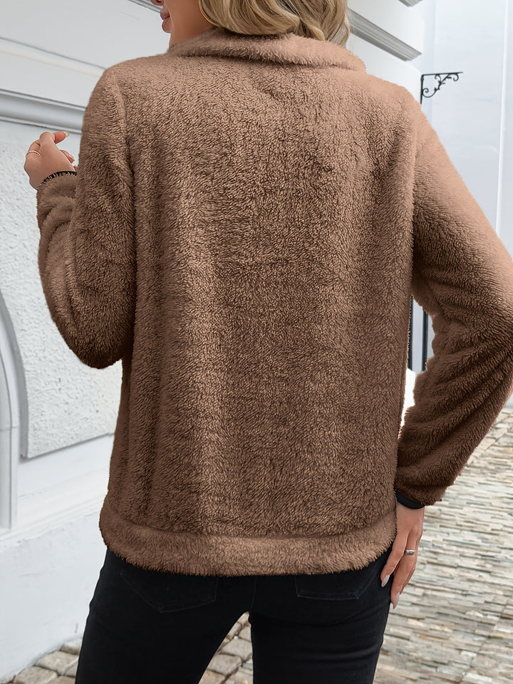 Noeline - Elegant Jumper with Zip and Pockets