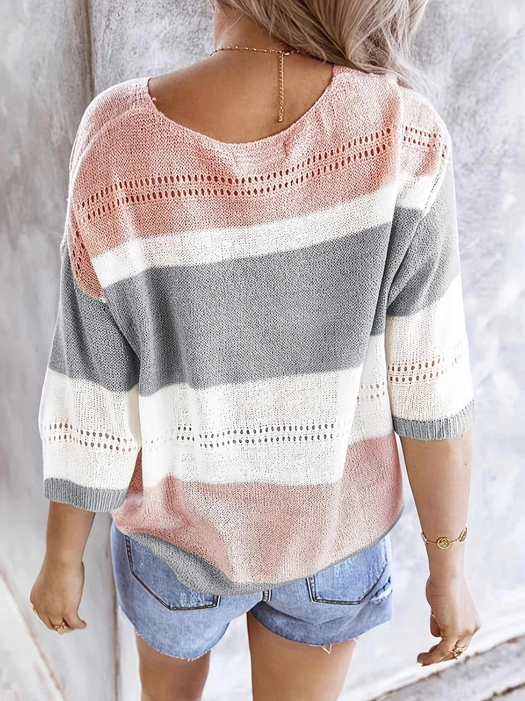 Ida - Striped V-Neck Sweater
