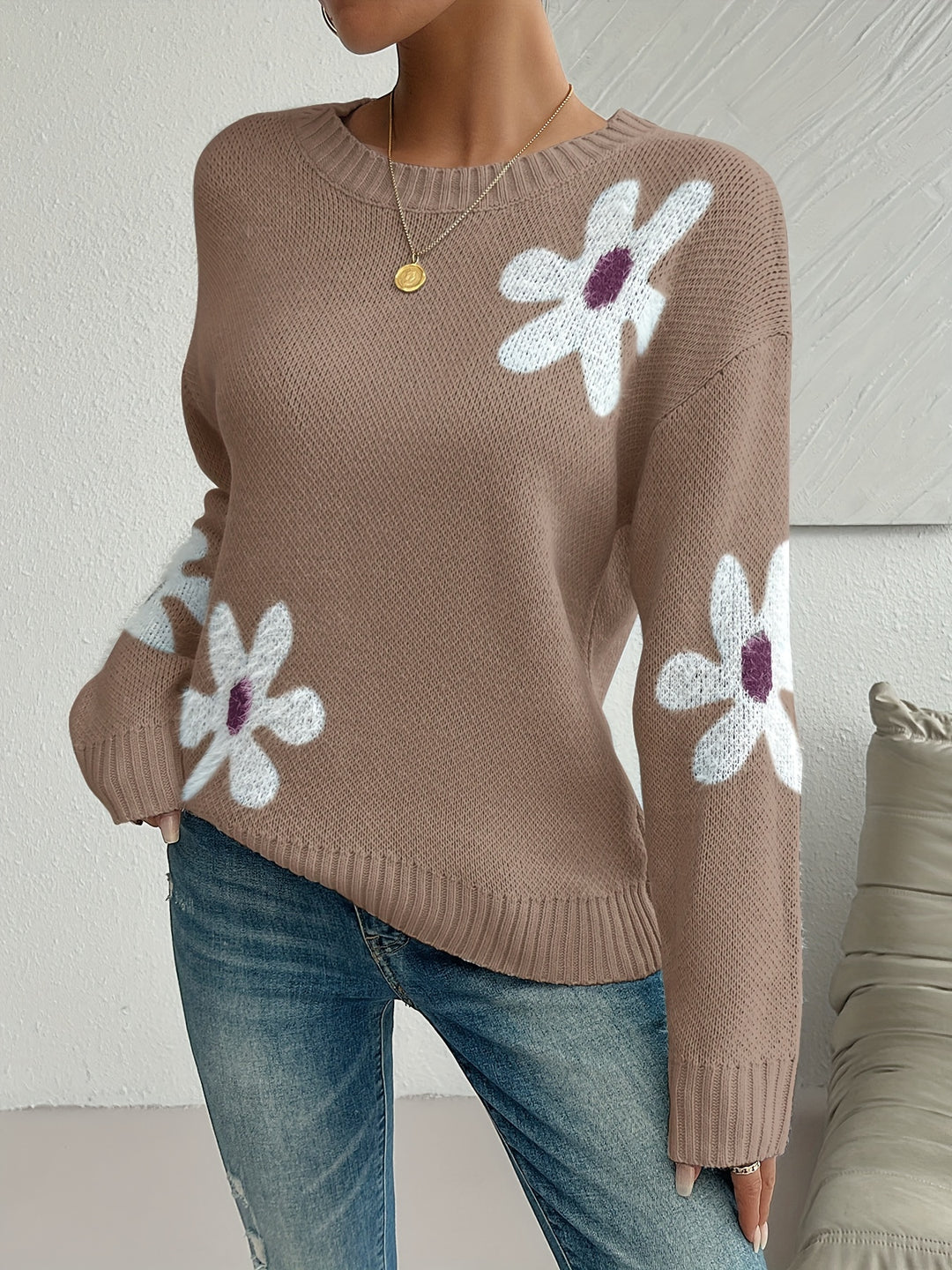 Pam - Elegant Floral Jumper