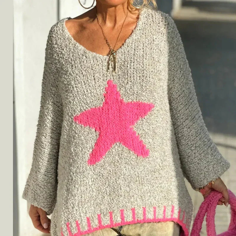Micaelia - V-neck Knit Jumper
