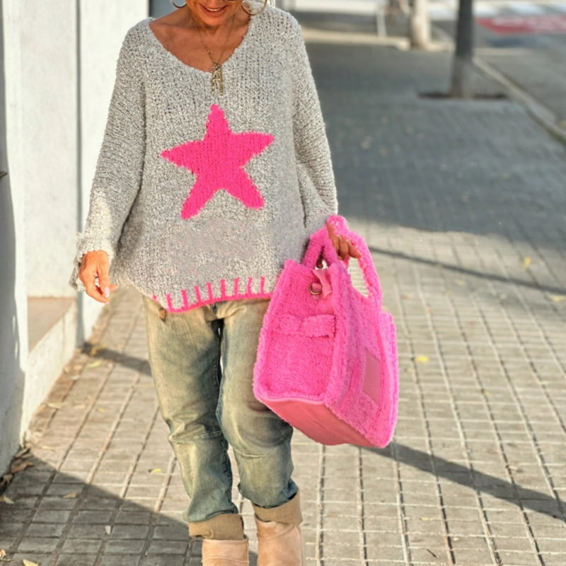 Micaelia - V-neck Knit Jumper