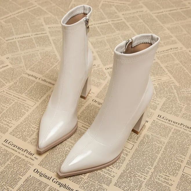 Florence - Luxury Velvet Winter Boots with Pointed Toe
