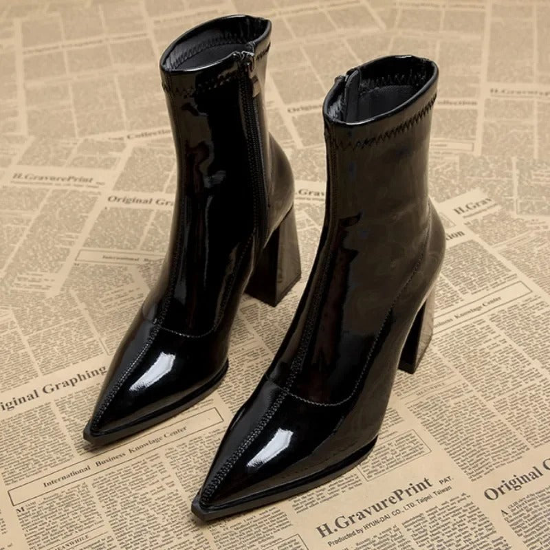 Florence - Luxury Velvet Winter Boots with Pointed Toe