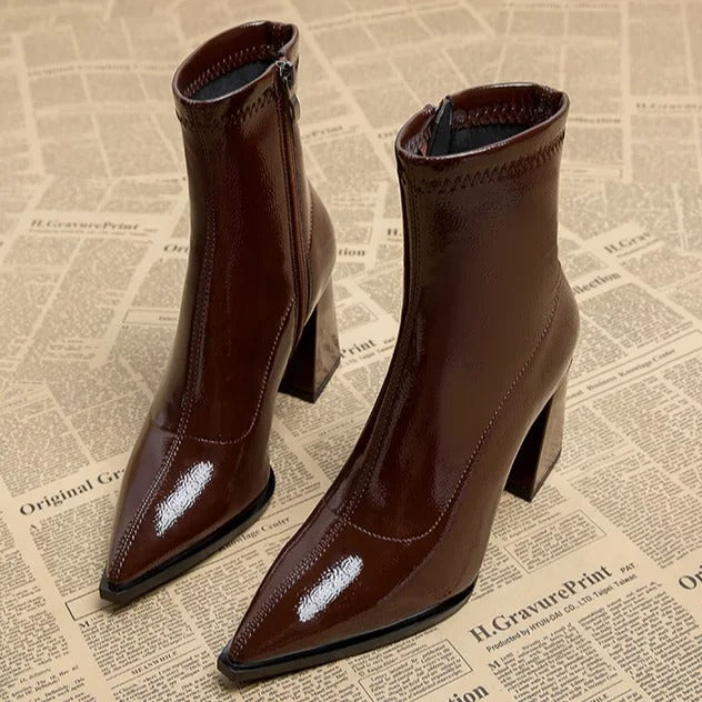 Florence - Luxury Velvet Winter Boots with Pointed Toe