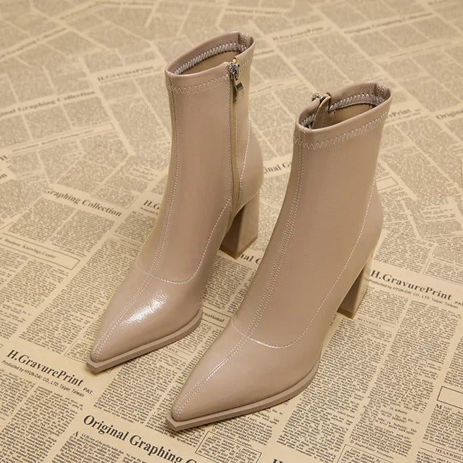 Florence - Luxury Velvet Winter Boots with Pointed Toe