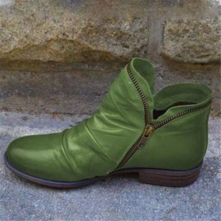 Lily™ -  Leather Boots with Zipper
