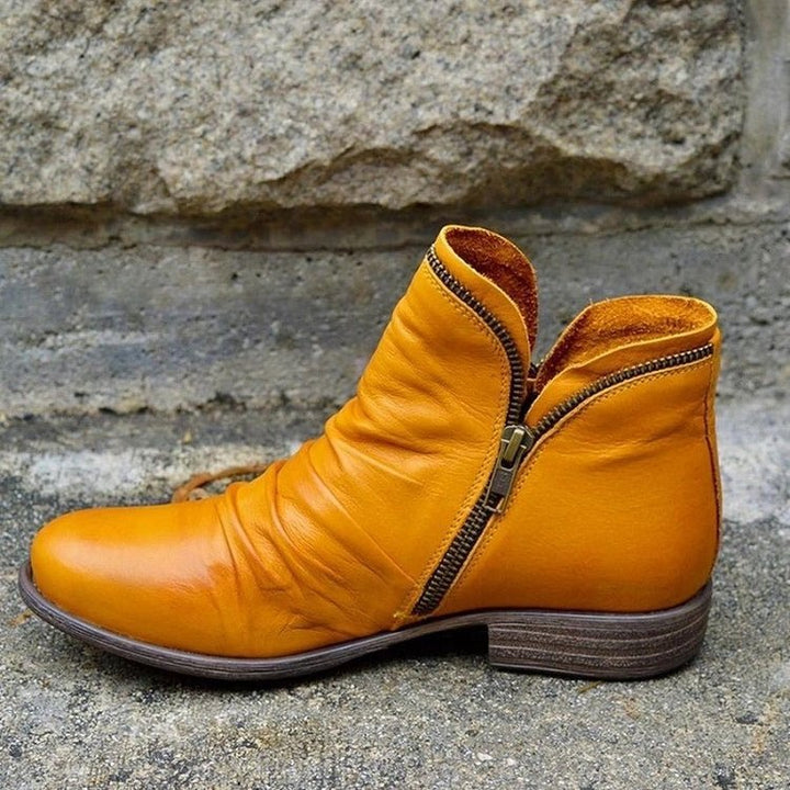 Lily™ -  Leather Boots with Zipper