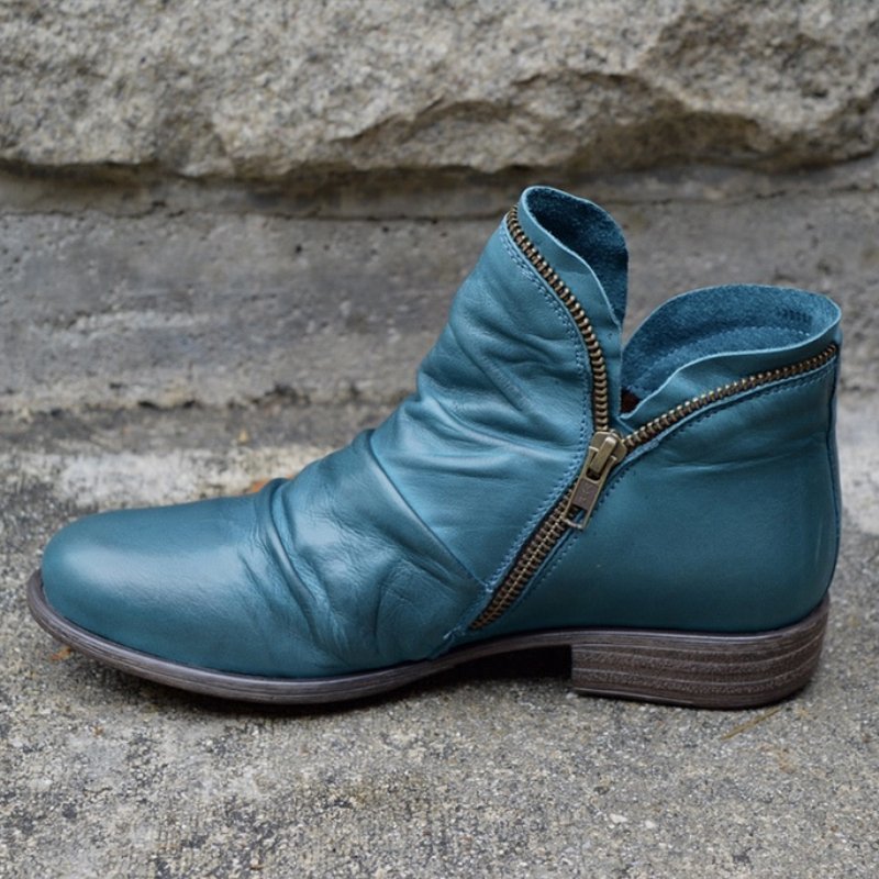 Lily™ -  Leather Boots with Zipper