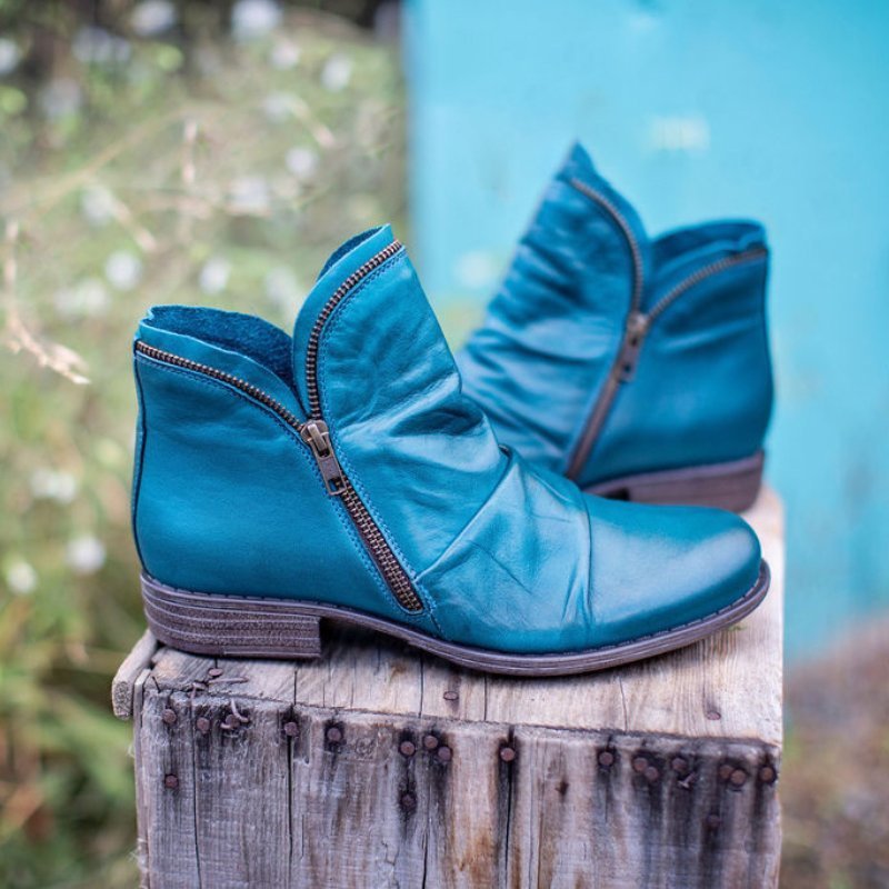 Lily™ -  Leather Boots with Zipper