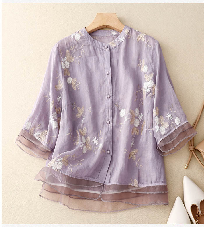 Ava™ | Embroidered Cotton Blouse